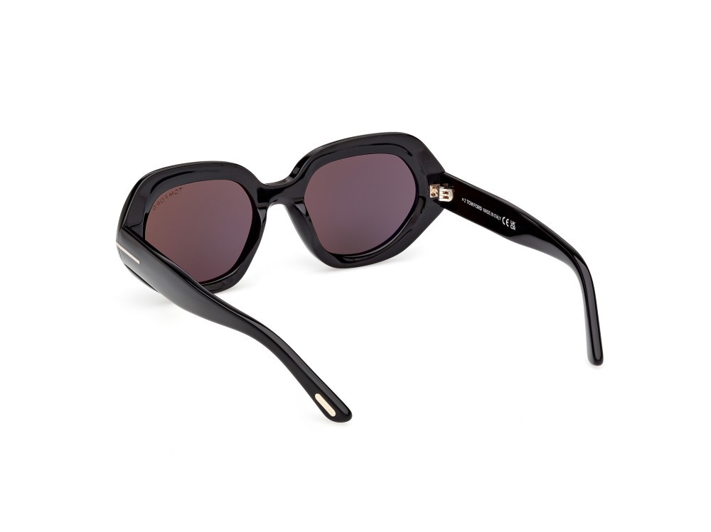 Sunglasses Tom Ford April-02 FT1317 (01A) color nero lucido shape geometric lenses fumo