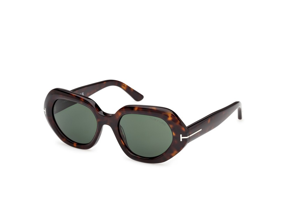 Sunglasses Tom Ford April-02 FT1317 (52N) color avana scura shape geometric lenses verde