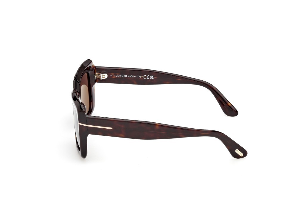 Sunglasses Tom Ford Leila-02 FT1318 (52E) color avana scura shape rectangle lenses marrone