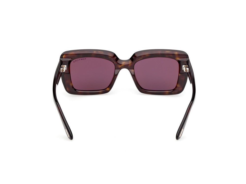 Sunglasses Tom Ford Leila-02 FT1318 (52E) color avana scura shape rectangle lenses marrone
