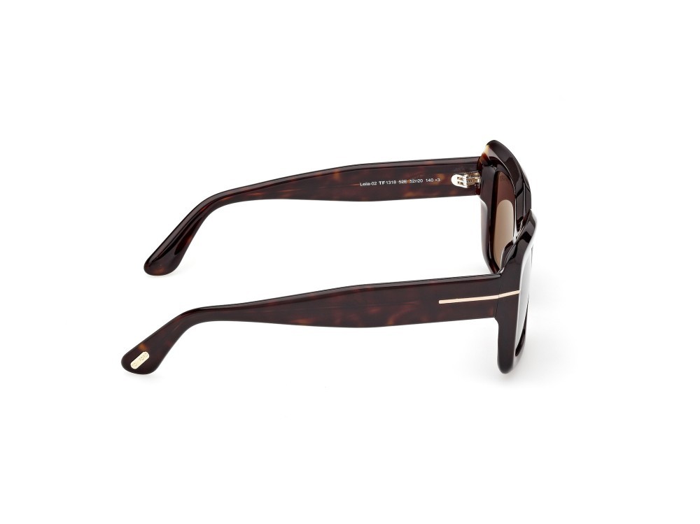 Sunglasses Tom Ford Leila-02 FT1318 (52E) color avana scura shape rectangle lenses marrone
