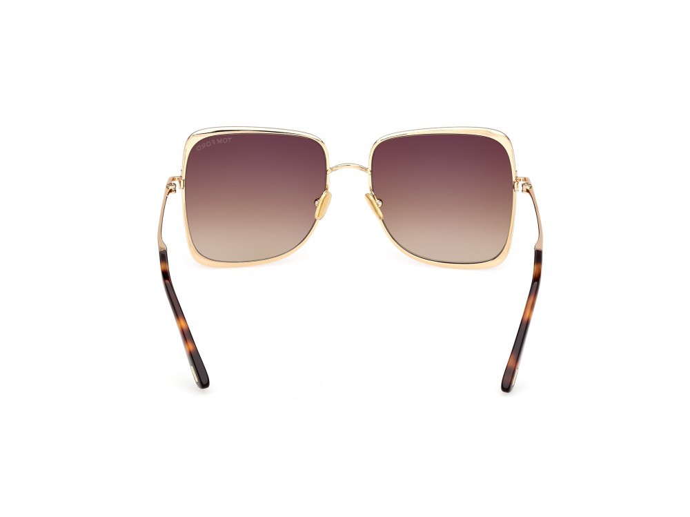 Sunglasses Tom Ford Tara-02 FT1319 (30F) color oro endura lucido shape geometric lenses marrone sfumato