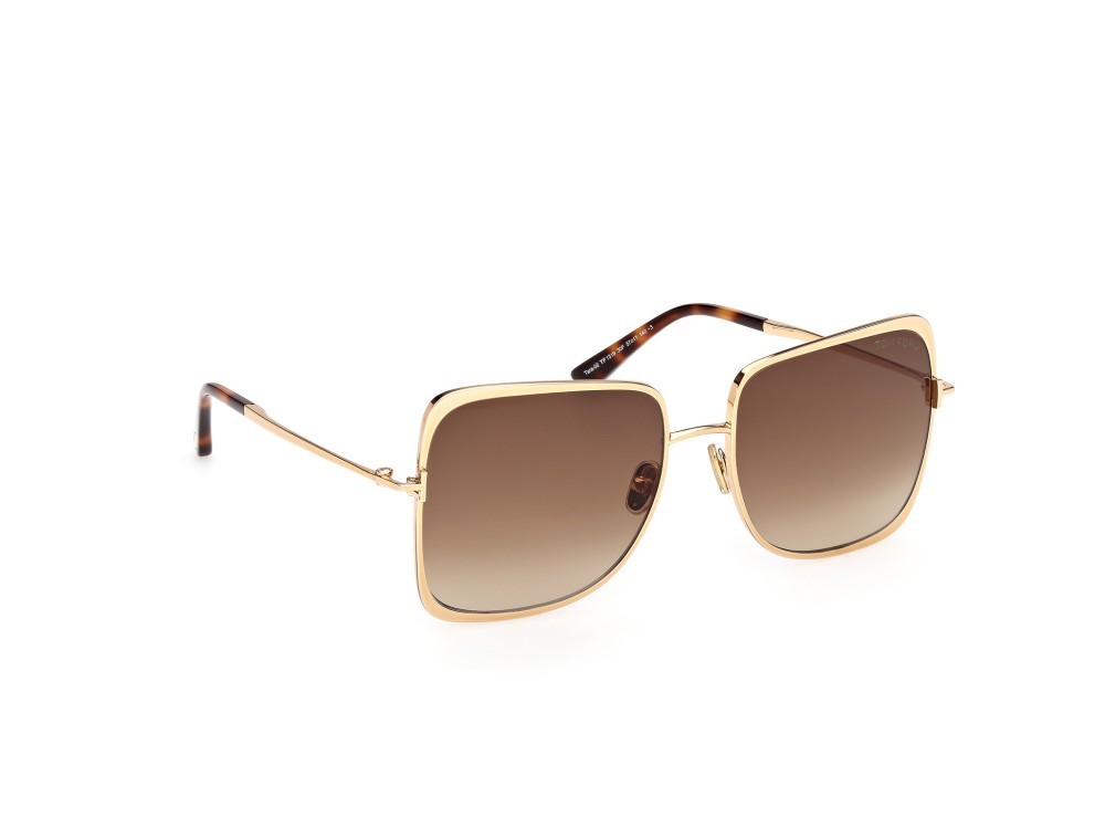 Sunglasses Tom Ford Tara-02 FT1319 (30F) color oro endura lucido shape geometric lenses marrone sfumato