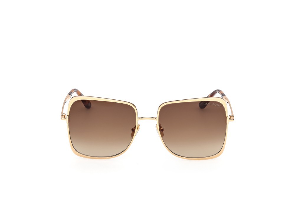 Sunglasses Tom Ford Tara-02 FT1319 (30F) color oro endura lucido shape geometric lenses marrone sfumato