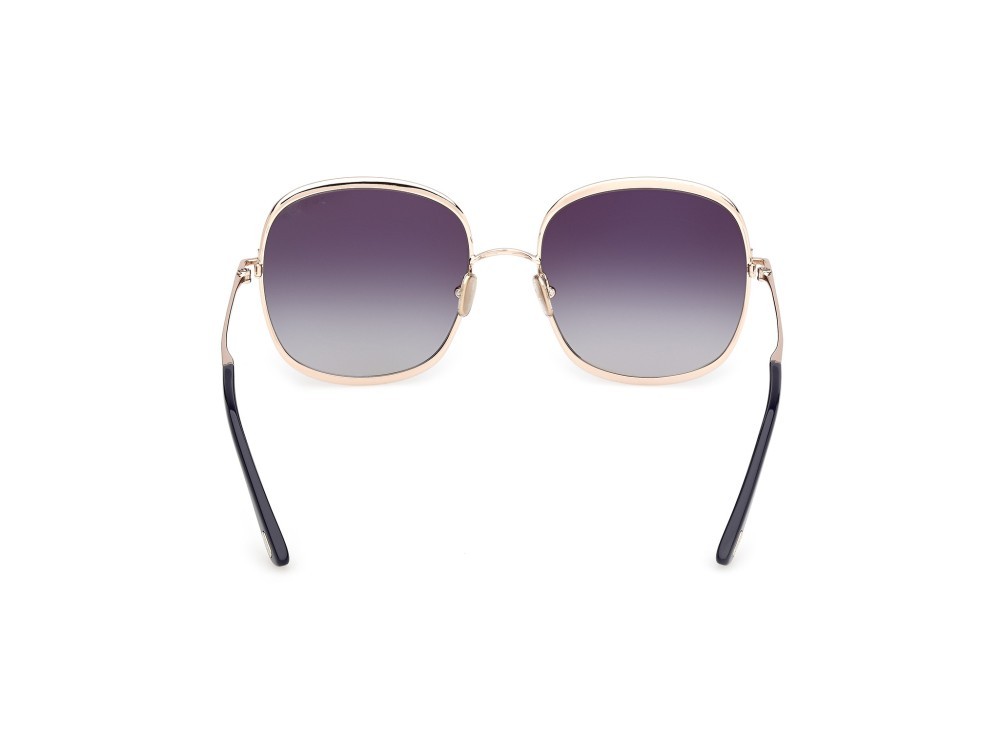 Sunglasses Tom Ford Sofia-02 FT1320 (28W) color oro rosé lucido shape round lenses blu sfumato