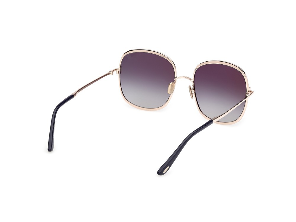 Sunglasses Tom Ford Sofia-02 FT1320 (28W) color oro rosé lucido shape round lenses blu sfumato