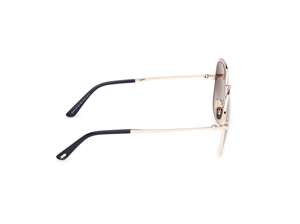 Sunglasses Tom Ford Sofia-02 FT1320 (28W) color oro rosé lucido shape round lenses blu sfumato