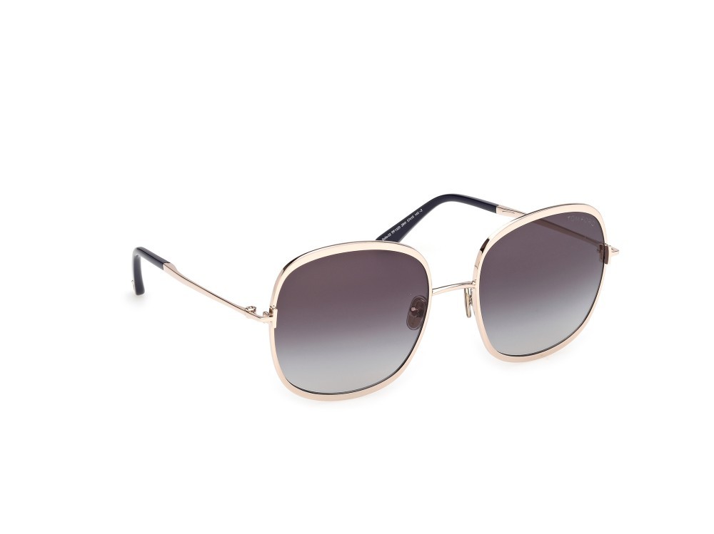 Sunglasses Tom Ford Sofia-02 FT1320 (28W) color oro rosé lucido shape round lenses blu sfumato