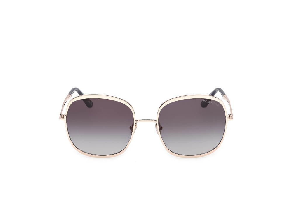 Sunglasses Tom Ford Sofia-02 FT1320 (28W) color oro rosé lucido shape round lenses blu sfumato