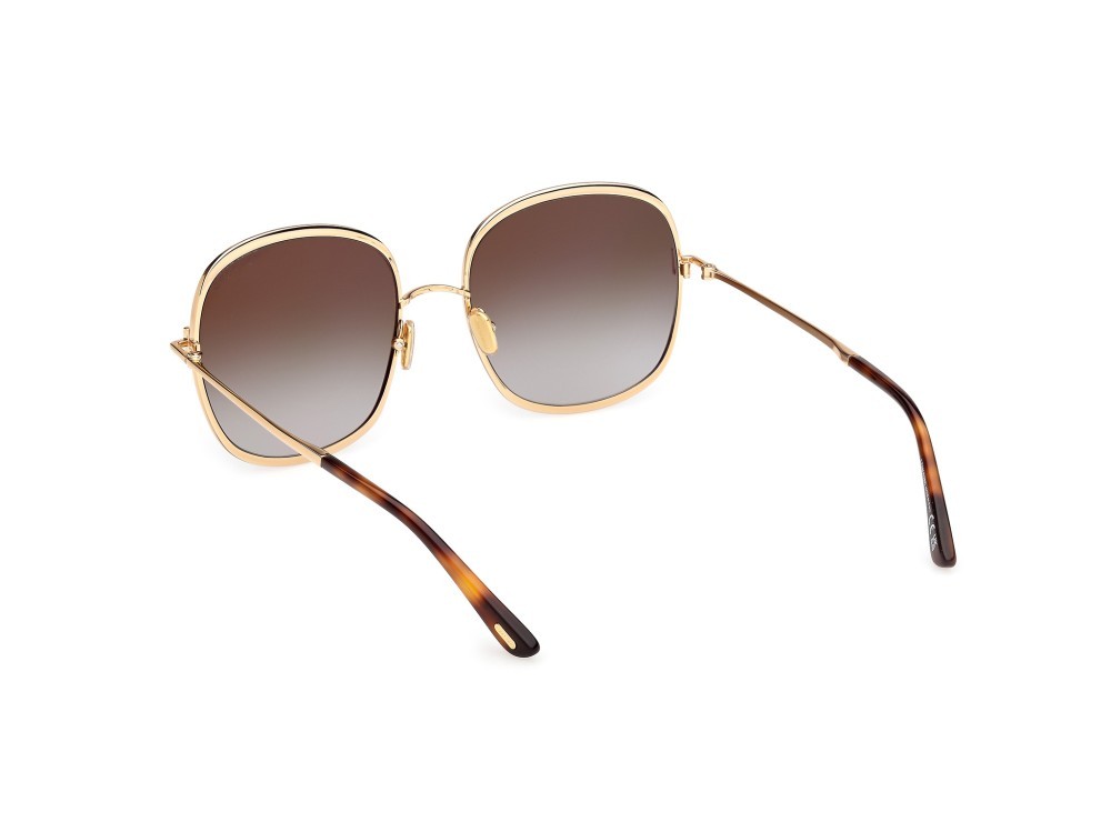 Sunglasses Tom Ford Sofia-02 FT1320 (30P) color oro endura lucido shape round lenses verde sfumato