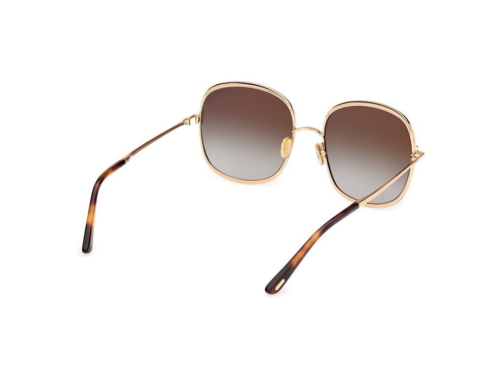 Sunglasses Tom Ford Sofia-02 FT1320 (30P) color oro endura lucido shape round lenses verde sfumato