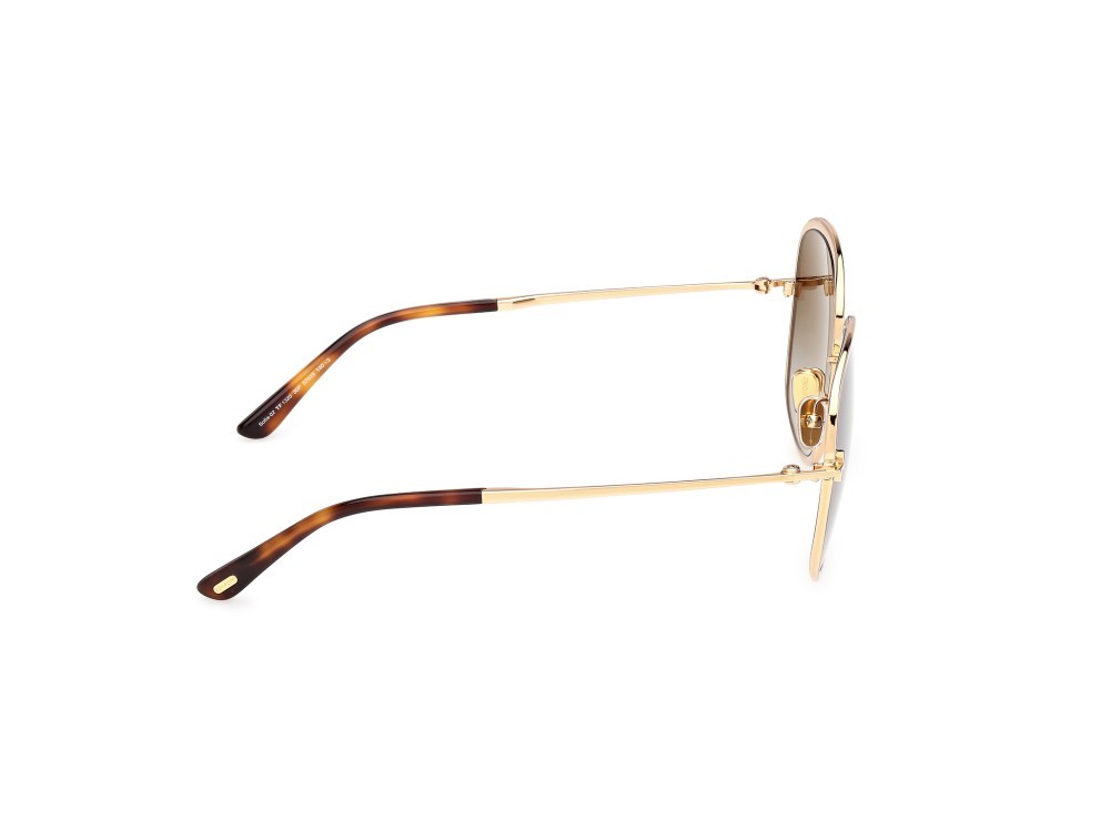 Sunglasses Tom Ford Sofia-02 FT1320 (30P) color oro endura lucido shape round lenses verde sfumato