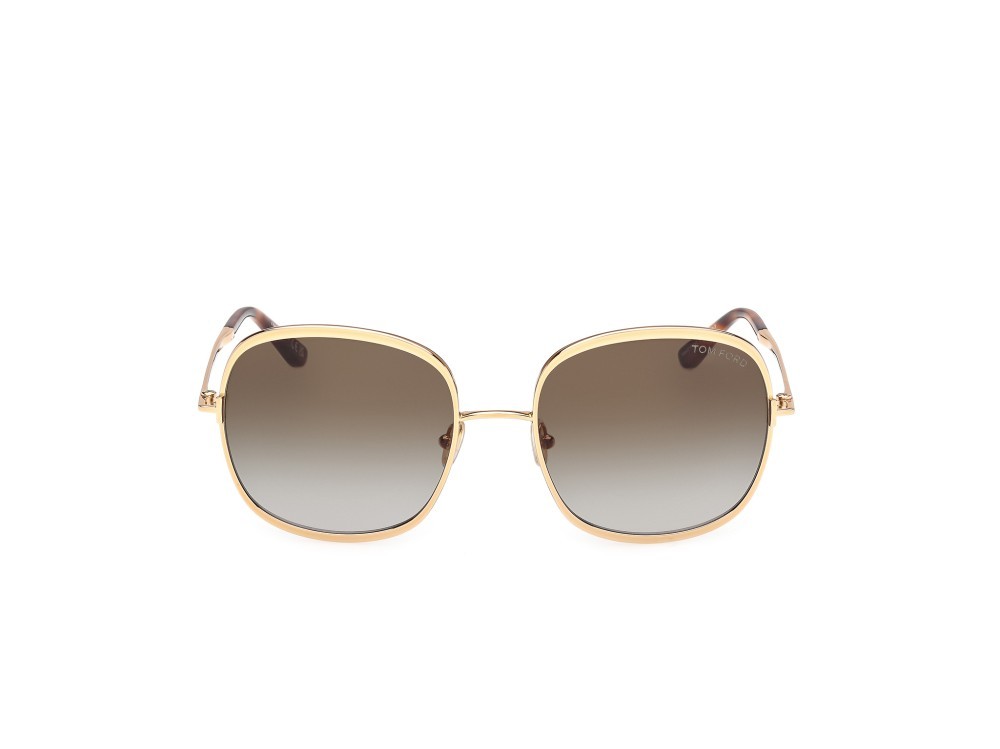 Sunglasses Tom Ford Sofia-02 FT1320 (30P) color oro endura lucido shape round lenses verde sfumato