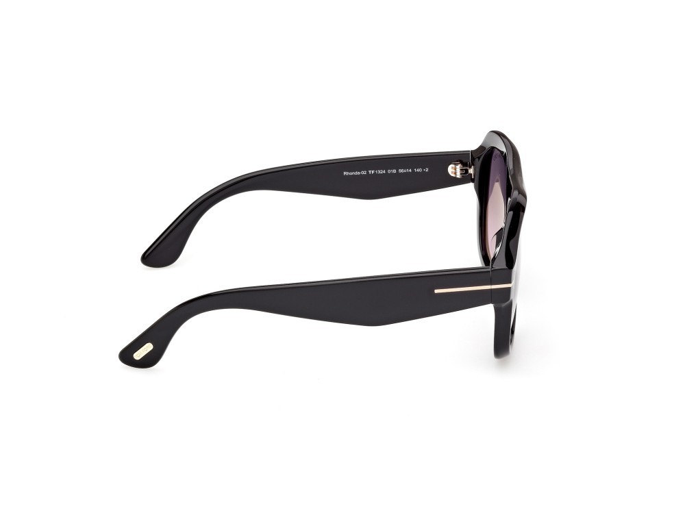 Sunglasses Tom Ford Rhonda-02 FT1324 (01B) color nero lucido shape aviator lenses fumo grad.