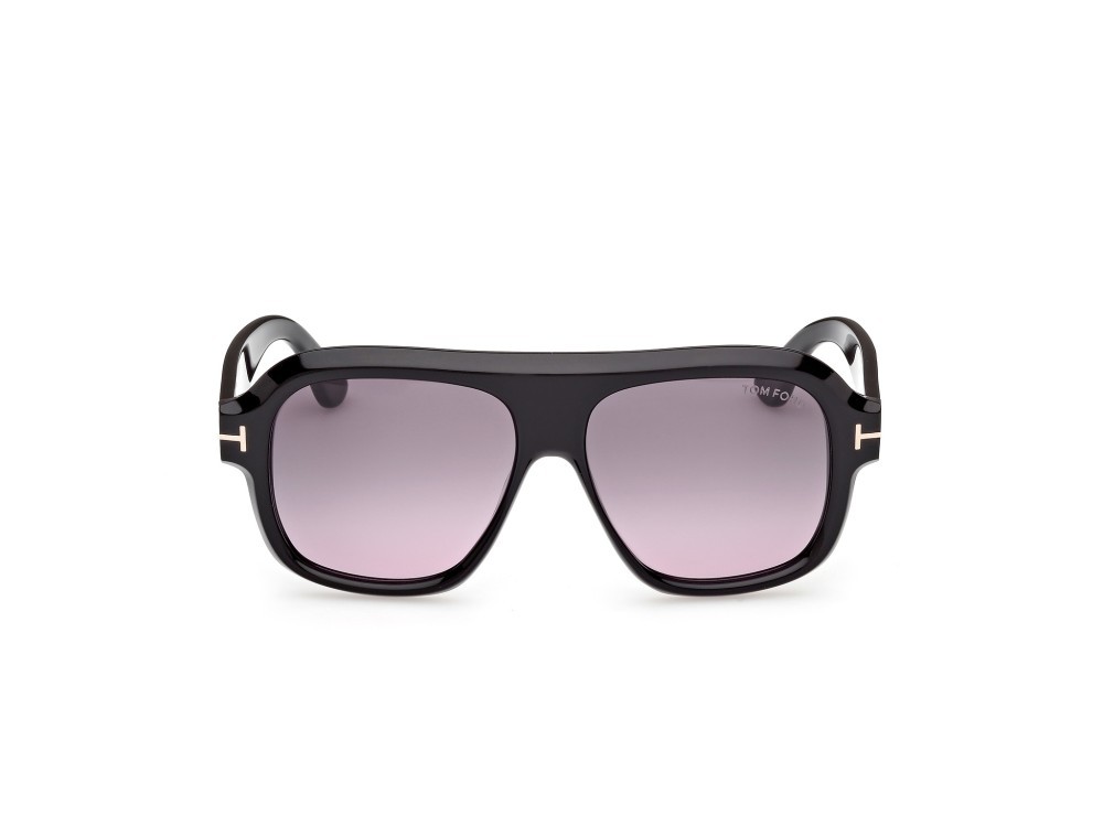Sunglasses Tom Ford Rhonda-02 FT1324 (01B) color nero lucido shape aviator lenses fumo grad.