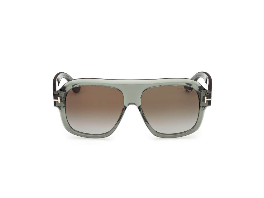 Sonnenbrillen Tom Ford Rhonda-02 FT1324 (93P) farbe verde chiaro lucido form aviator gläser verde sfumato