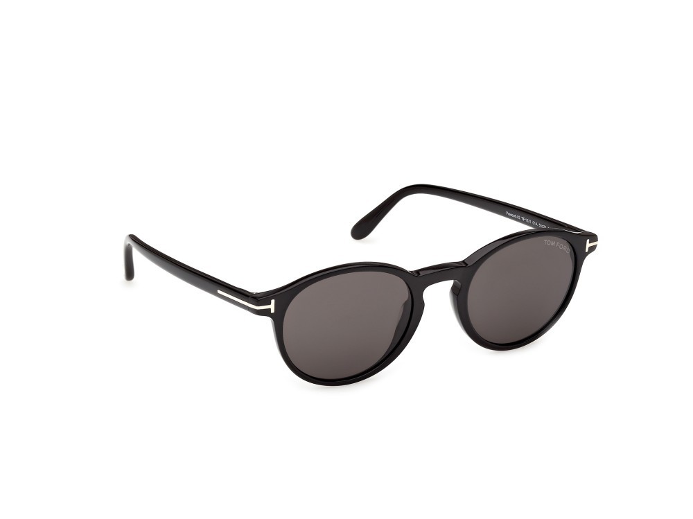 Sunglasses Tom Ford Prescott-02 FT1331 (01A) color nero lucido  shape round lenses fumo