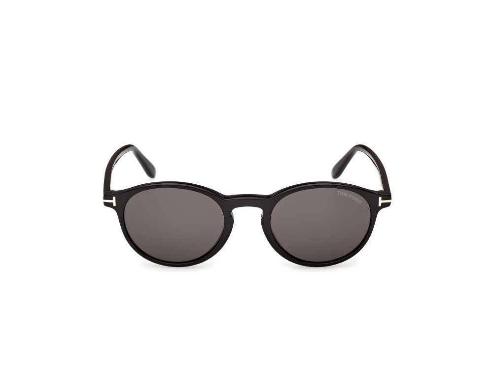 Sunglasses Tom Ford Prescott-02 FT1331 (01A) color nero lucido  shape round lenses fumo