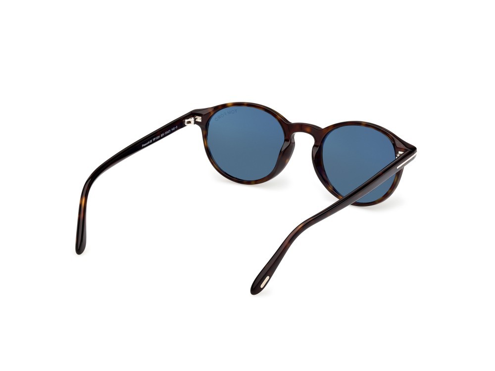 Sunglasses Tom Ford Prescott-02 FT1331 (52V) color avana scura shape round lenses blu