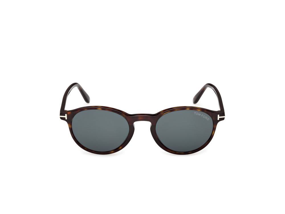 Sunglasses Tom Ford Prescott-02 FT1331 (52V) color avana scura shape round lenses blu
