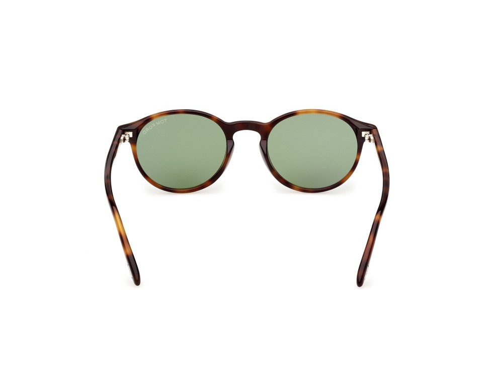 Sunglasses Tom Ford Prescott-02 FT1331 (53N) color avana bionda  shape round lenses verde