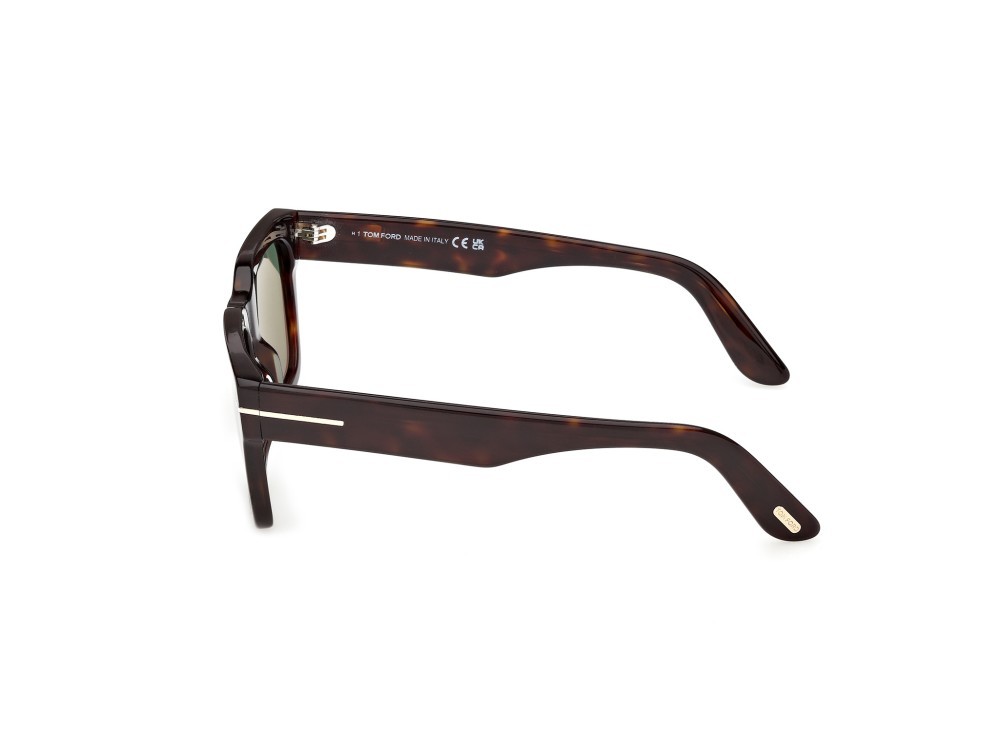 Occhiali da sole Tom Ford Andy-02 FT1333 (52R) colore avana scura forma quadrato lenti verde polarizzato