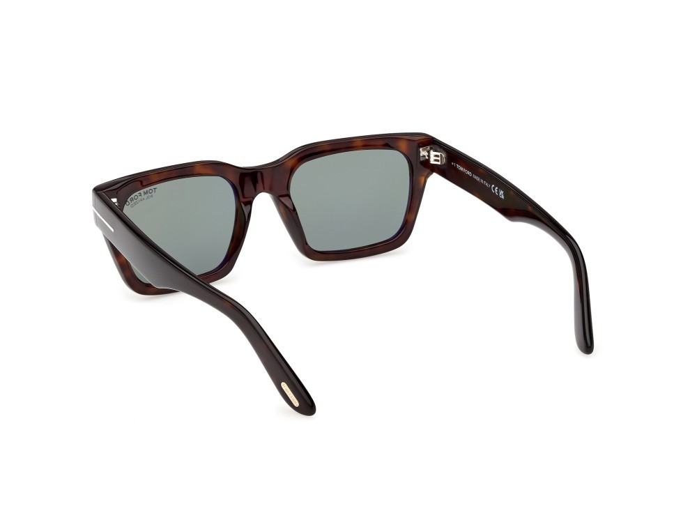 Occhiali da sole Tom Ford Andy-02 FT1333 (52R) colore avana scura forma quadrato lenti verde polarizzato