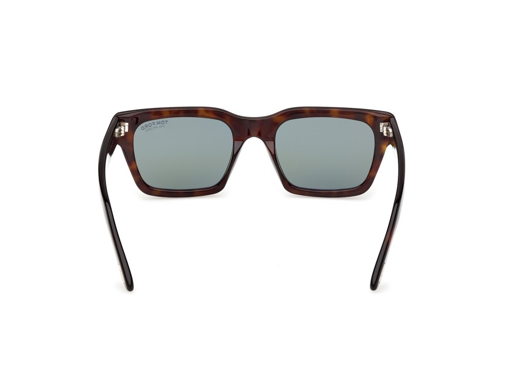 Occhiali da sole Tom Ford Andy-02 FT1333 (52R) colore avana scura forma quadrato lenti verde polarizzato