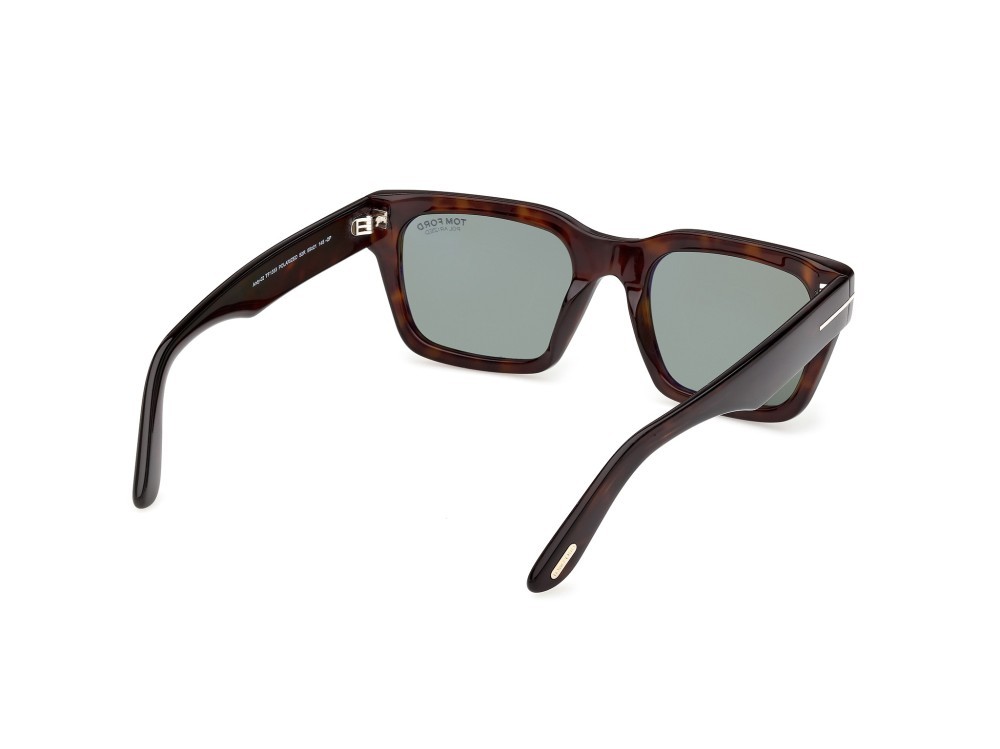 Occhiali da sole Tom Ford Andy-02 FT1333 (52R) colore avana scura forma quadrato lenti verde polarizzato