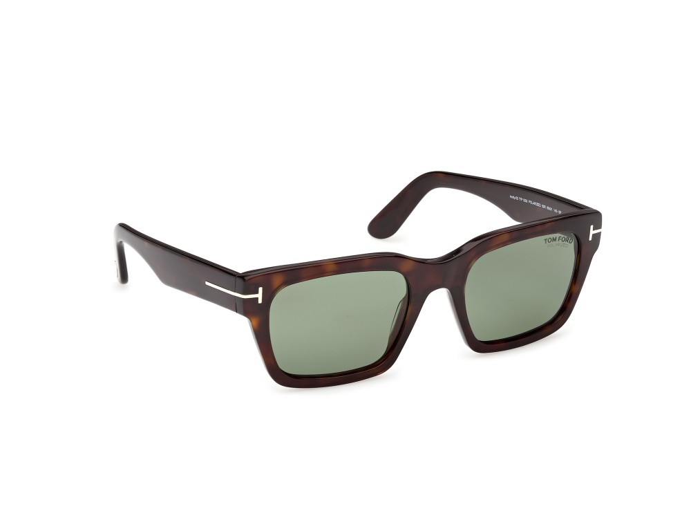 Occhiali da sole Tom Ford Andy-02 FT1333 (52R) colore avana scura forma quadrato lenti verde polarizzato