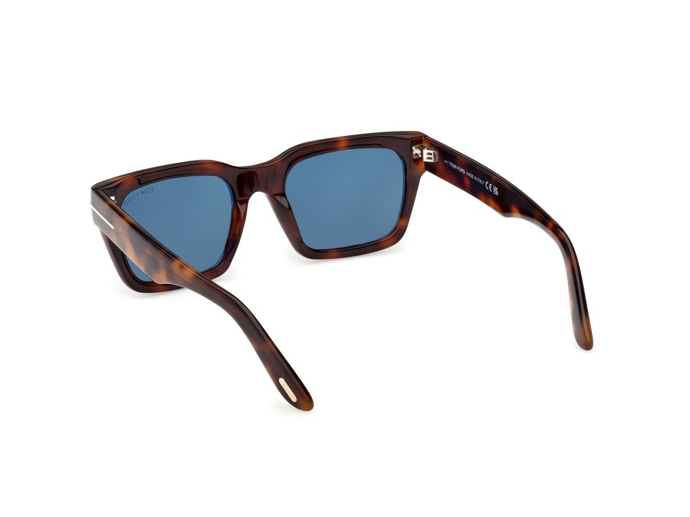 Sunglasses Tom Ford Andy-02 FT1333 (53V) color avana bionda  shape square lenses blu