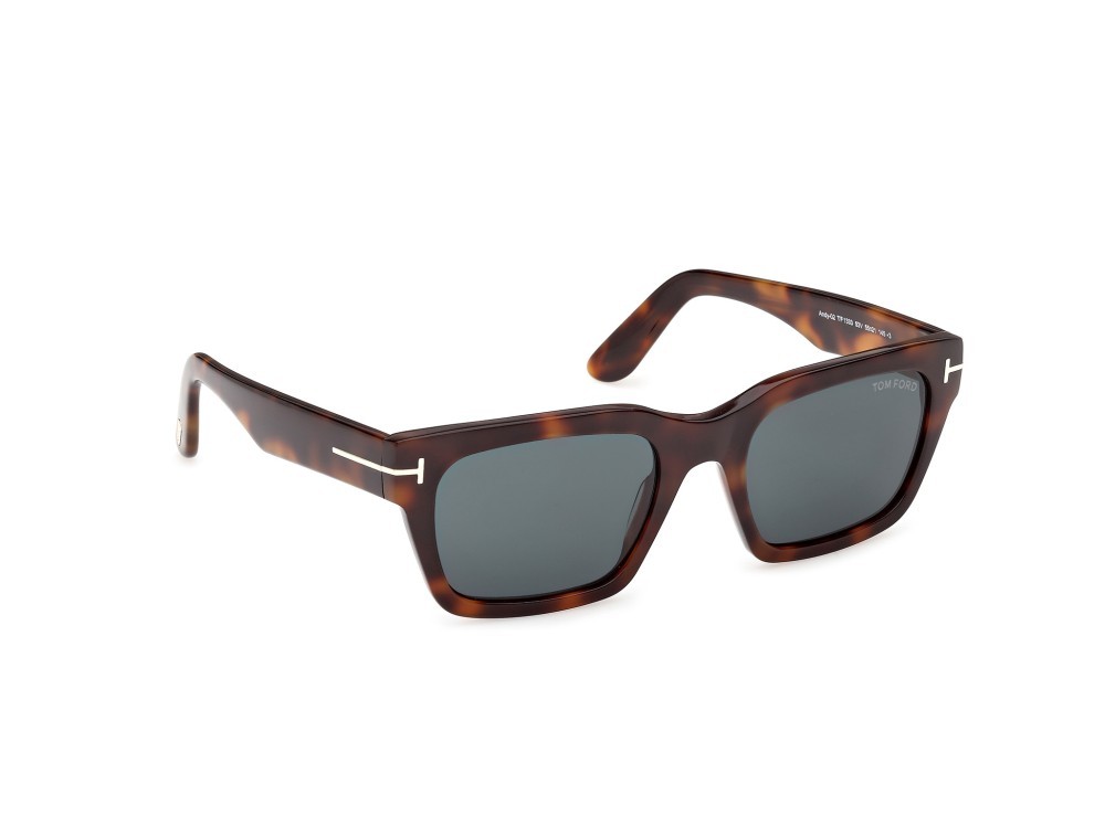 Sunglasses Tom Ford Andy-02 FT1333 (53V) color avana bionda  shape square lenses blu