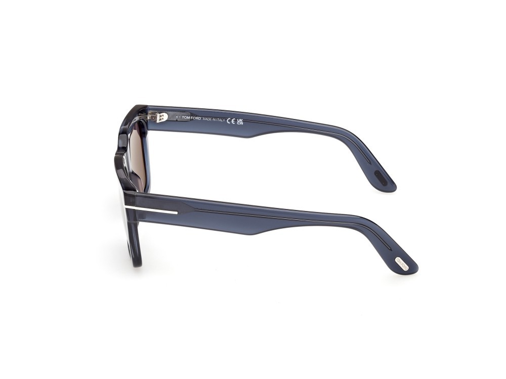 Sunglasses Tom Ford Andy-02 FT1333 (90A) color blu lucido shape square lenses fumo