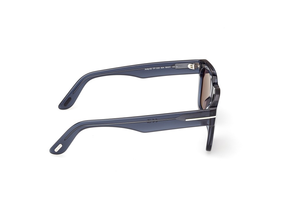Sunglasses Tom Ford Andy-02 FT1333 (90A) color blu lucido shape square lenses fumo