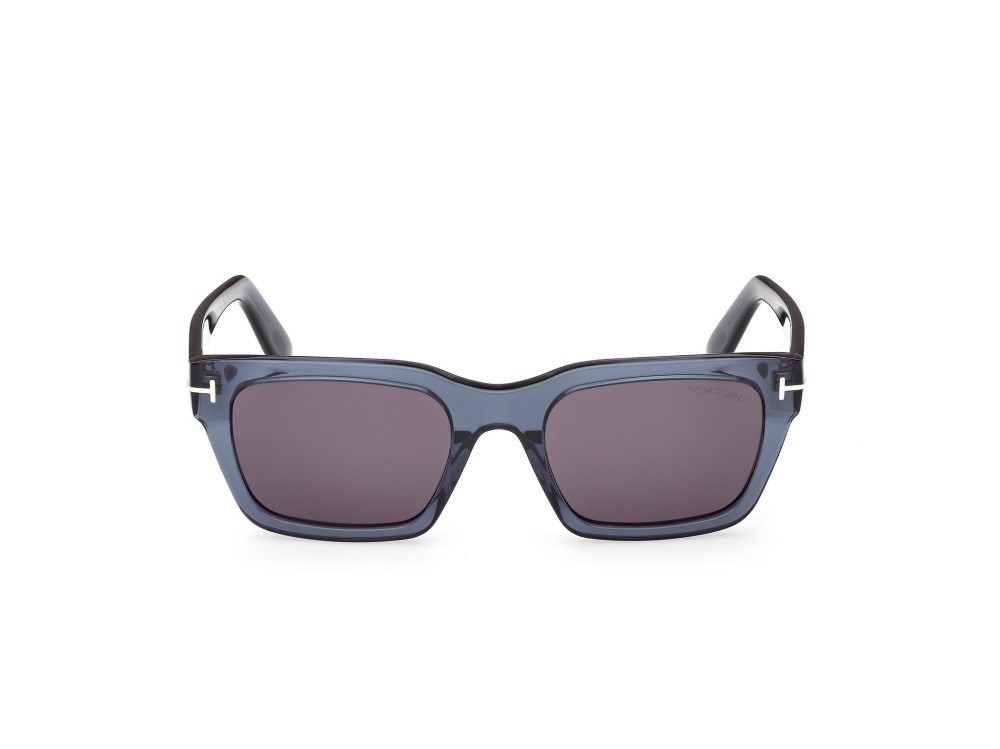 Sunglasses Tom Ford Andy-02 FT1333 (90A) color blu lucido shape square lenses fumo