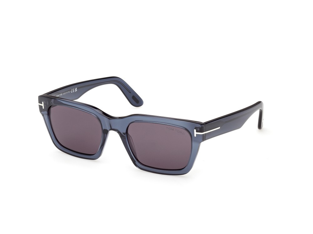 Sunglasses Tom Ford Andy-02 FT1333 (90A) color blu lucido shape square lenses fumo
