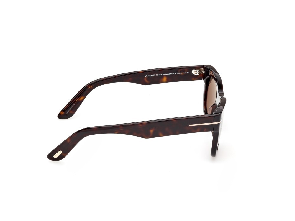 Sunglasses Tom Ford Marshall-02 FT1334 (52H) color avana scura  shape rectangle lenses marrone polarizzato