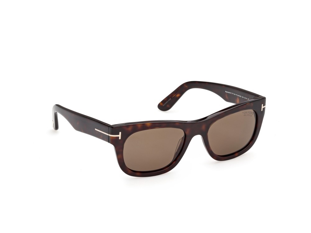 Sunglasses Tom Ford Marshall-02 FT1334 (52H) color avana scura  shape rectangle lenses marrone polarizzato