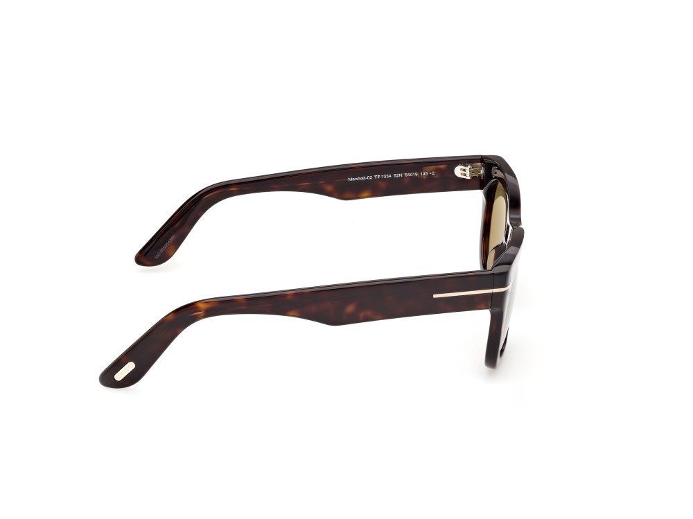 Sunglasses Tom Ford Marshall-02 FT1334 (52N) color avana scura  shape rectangle lenses verde
