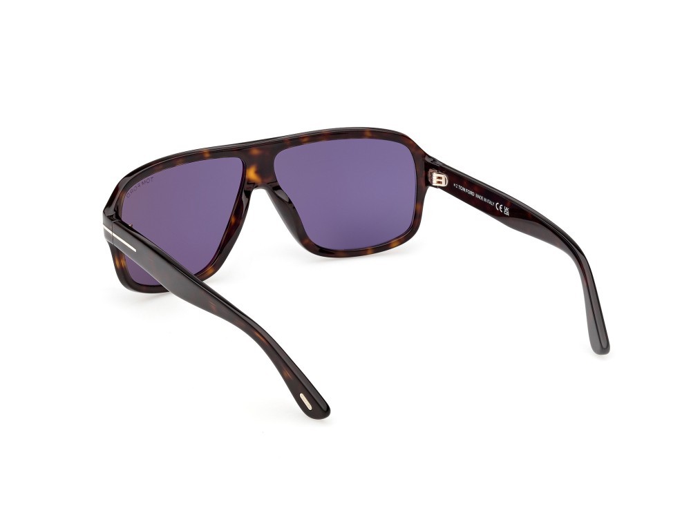 Sunglasses Tom Ford William-02 FT1335 (52V) color avana scura shape navigator lenses blu
