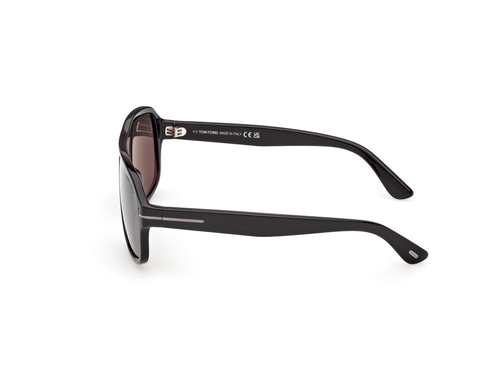 Occhiali da sole Tom Ford William-02 FT1335-N (01A) colore nero lucido forma navigator lenti fumo