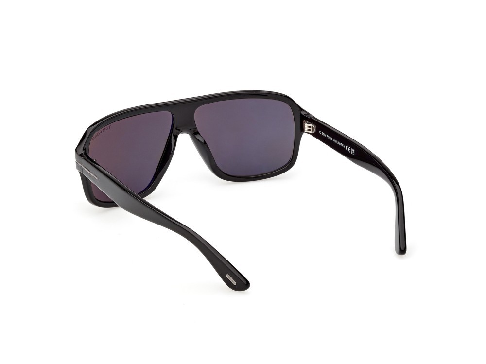 Occhiali da sole Tom Ford William-02 FT1335-N (01A) colore nero lucido forma navigator lenti fumo