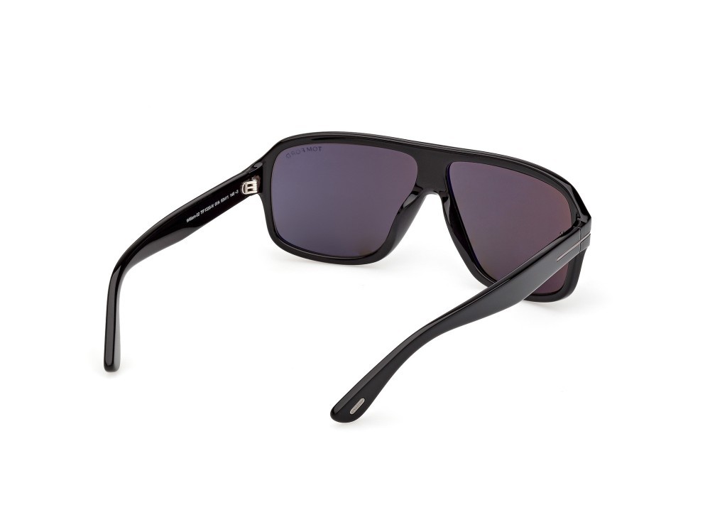 Occhiali da sole Tom Ford William-02 FT1335-N (01A) colore nero lucido forma navigator lenti fumo