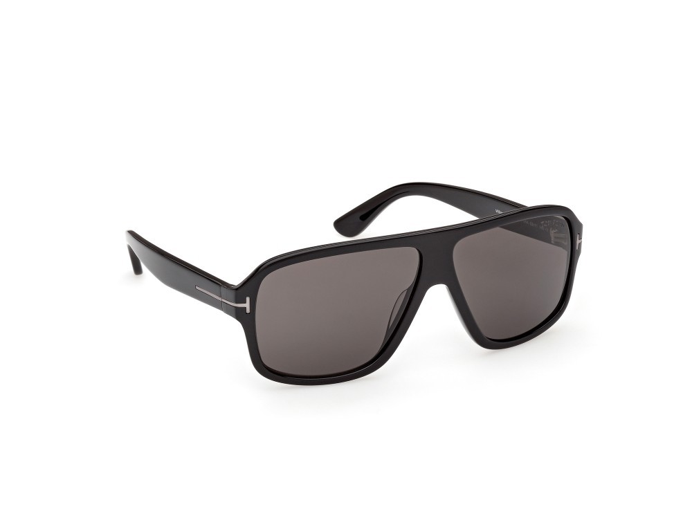 Occhiali da sole Tom Ford William-02 FT1335-N (01A) colore nero lucido forma navigator lenti fumo