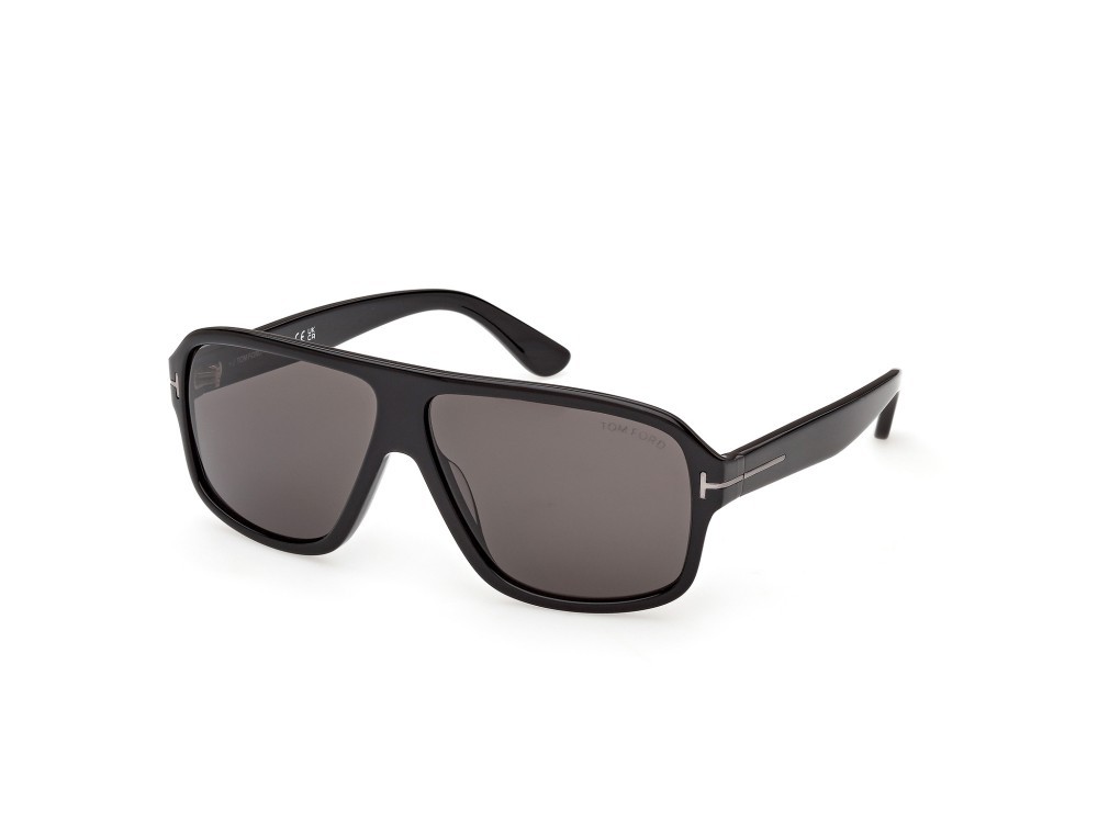 Occhiali da sole Tom Ford William-02 FT1335-N (01A) colore nero lucido forma navigator lenti fumo