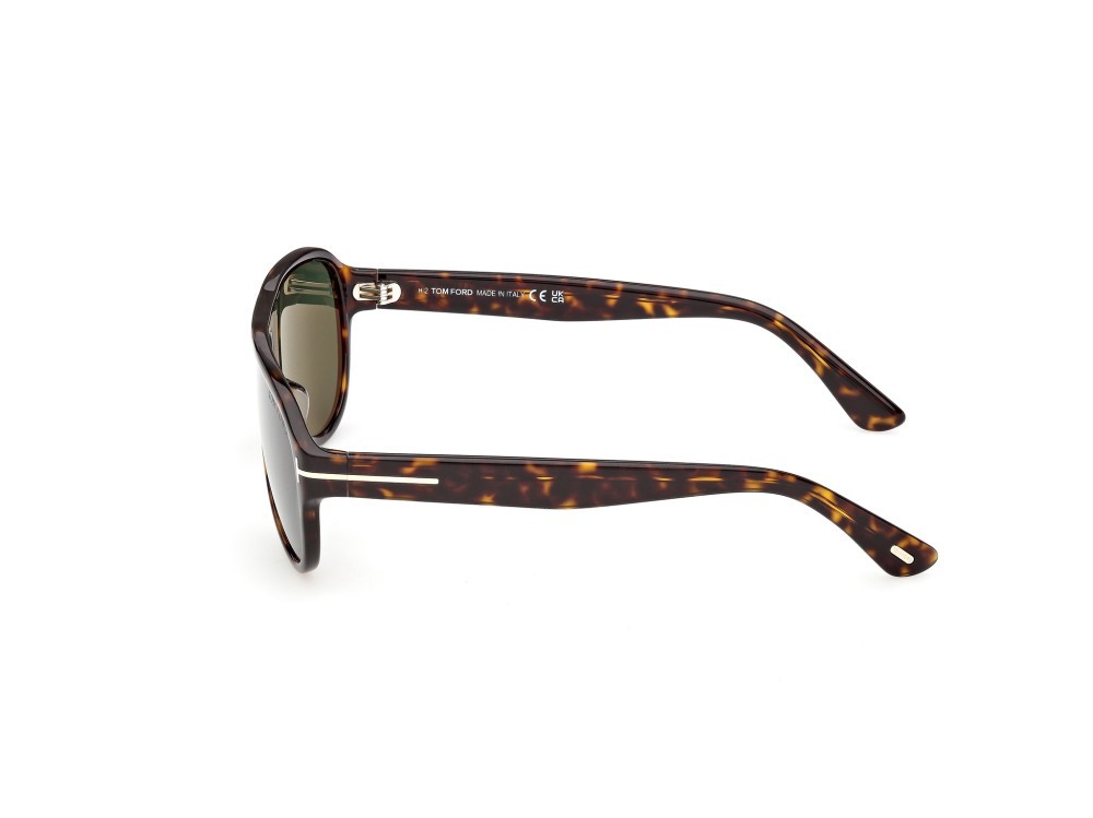 Sunglasses Tom Ford Samuele-02 FT1336 (52N) color avana scura  shape aviator lenses verde