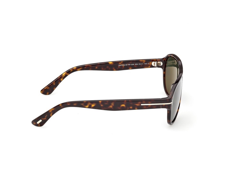 Sunglasses Tom Ford Samuele-02 FT1336 (52N) color avana scura  shape aviator lenses verde