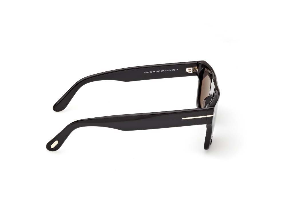 Sunglasses Tom Ford Cyrus-02 FT1337 (01A) color nero lucido shape square lenses fumo