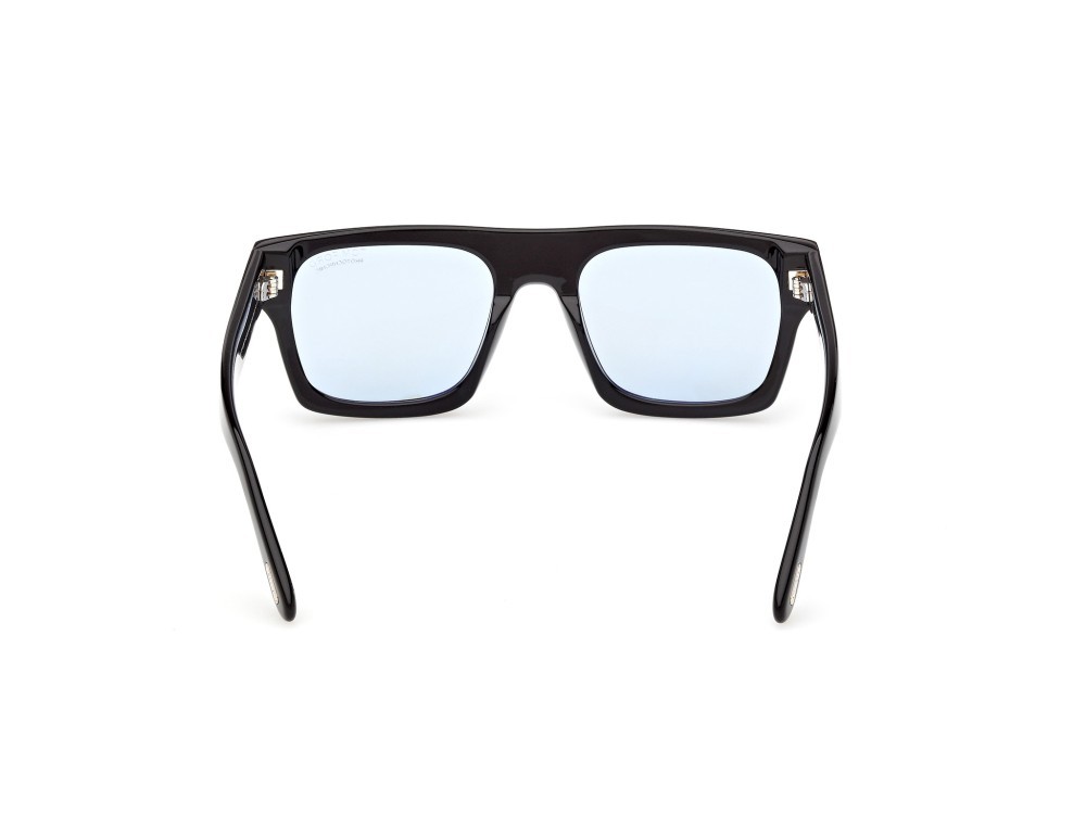 Sunglasses Tom Ford Cyrus-02 FT1337 (01V) color nero lucido shape square lenses blu