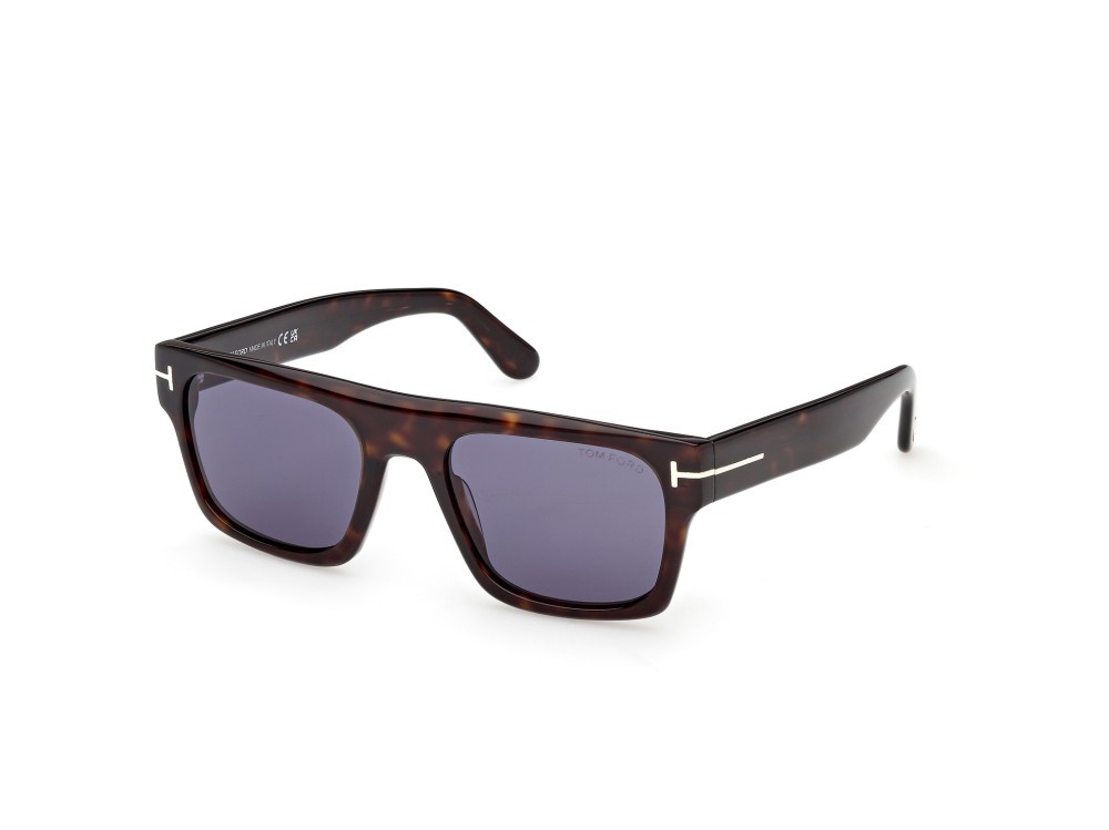 Sunglasses Tom Ford Cyrus-02 FT1337 (52V) color avana scura shape square lenses blu
